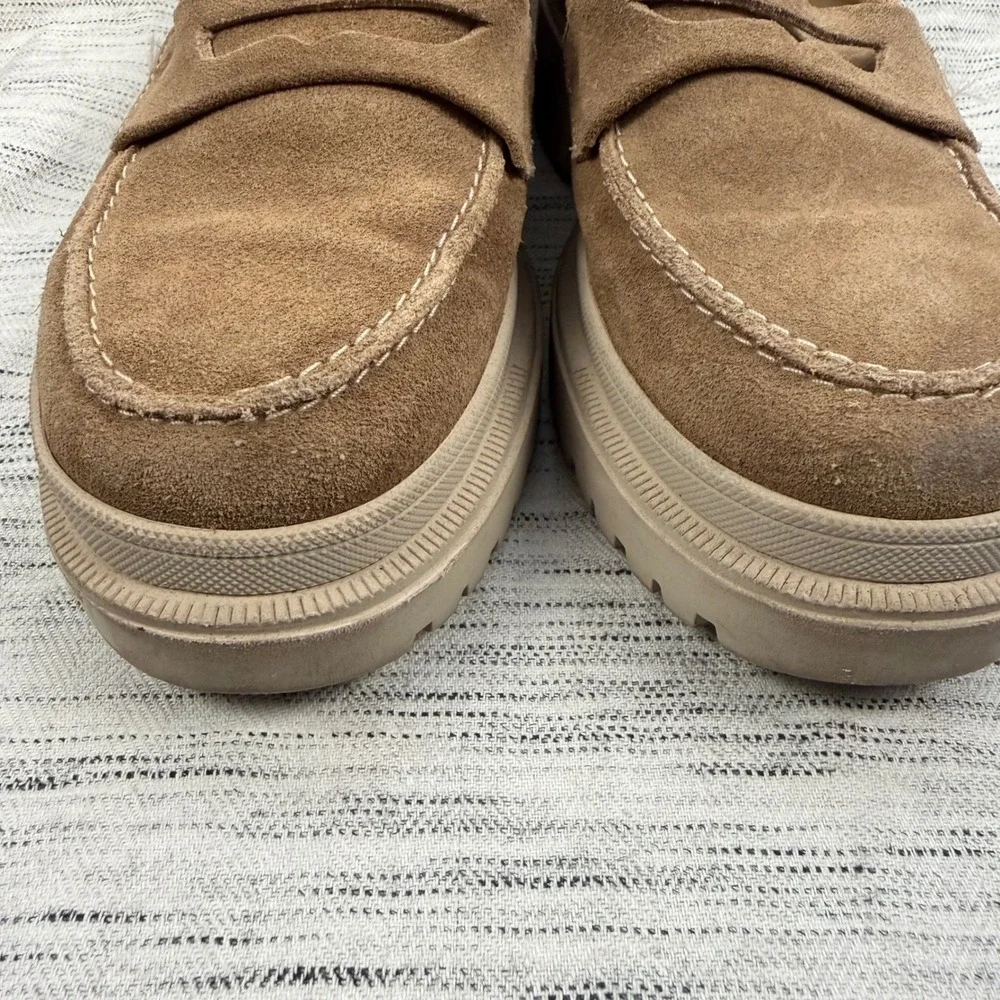 Patina Portland Leather Chunky Lug Sole Tan Suede Loafers‎ 6.5 Preppy Career